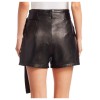 Women Genuine Leather Lambskin Short Leather Crop Moto Biker Hot Pant High Waist Shorts